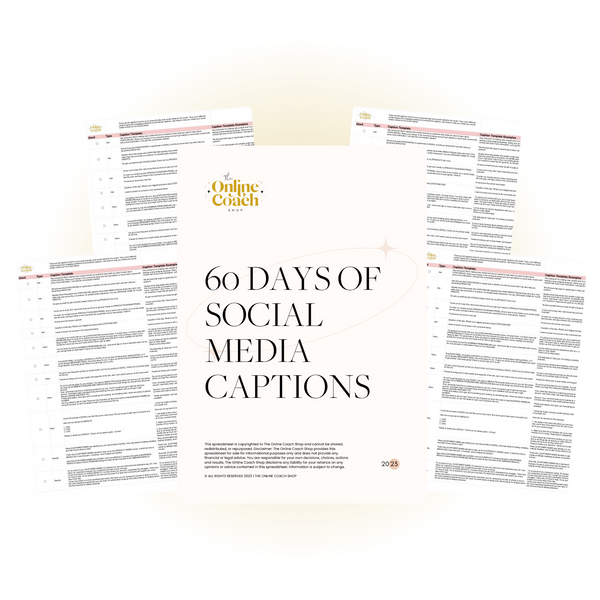 60 Days of Social Media Captions - Promotional - Engaging Questions - Instagram - Facebook - TikTok - Twitter