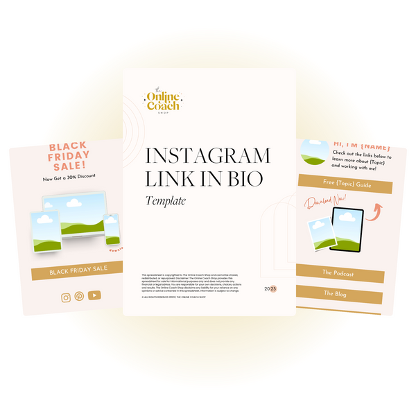 Instagram Link In Bio - 2-Page Canva Template - Drag-and-Drop Photos!