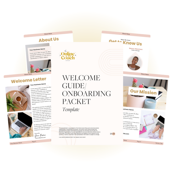 Welcome Guide/Onboarding Packet - Canva Template - Drag & Drop Photos - Fill in blanks - 37 Page Templates to Customize