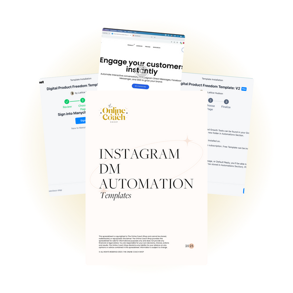 Instagram DM Automation Templates!  Get the exact copy that's connected with over 24K leads right in my DMs.