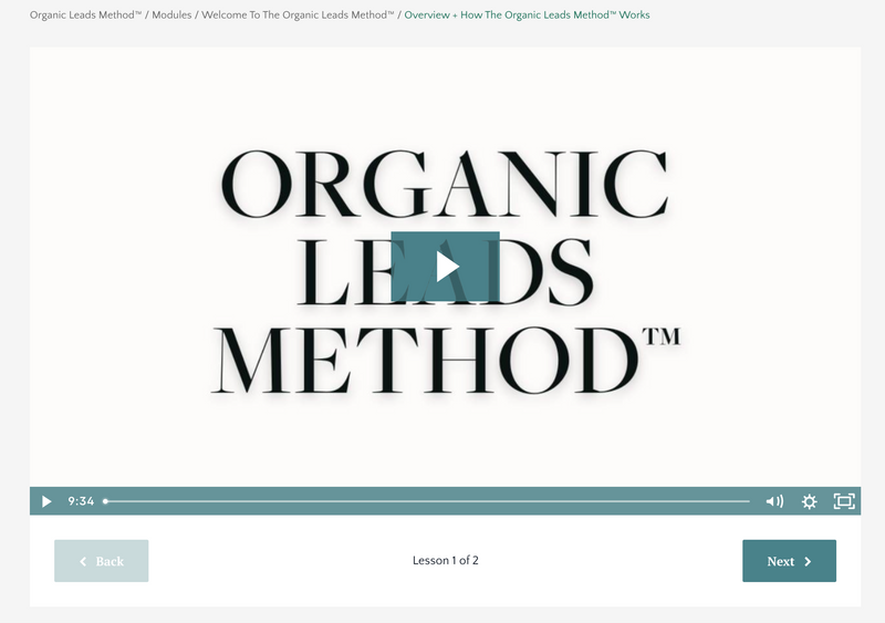 Organic Leads Method - 4 Part Course - Organic Marketing Launch Plan